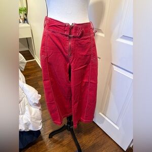 🌷MXM Y2K Red Carpenter Capris Plus Size Contrast Stitch 3/$30